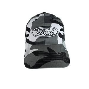 NEW "FORD" Camo‎ Hat Hook And Loop Back Baseball Cap Detroit Motor Trucks